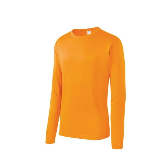 Gravity Threads Mens Long-Sleeve Moisture WickenIng Shirt - Neon Orange - Large