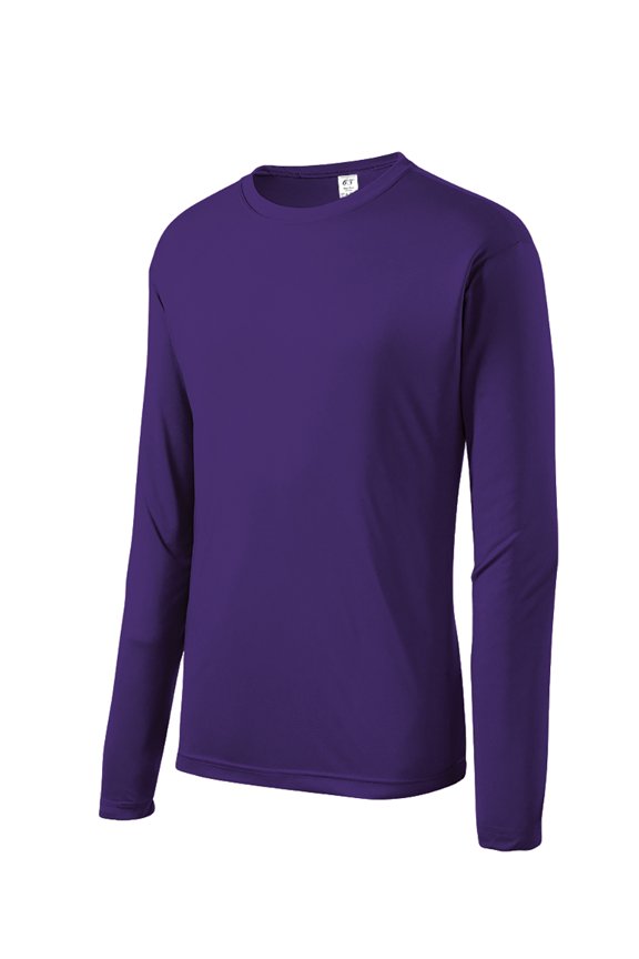 Mens Long-Sleeve Moisture WickenIng Shirt - Purple - Medium