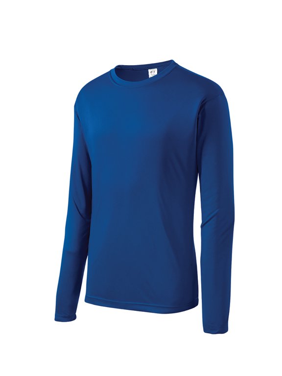 Mens Long-Sleeve Moisture WickenIng Shirt - True Royal - Large