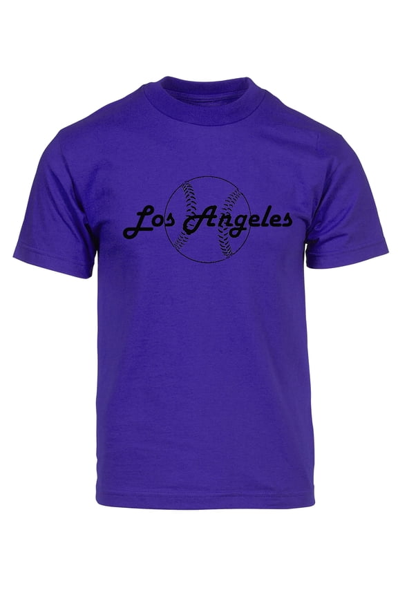 Mens Los Angeles Baseball Short-Sleeve T-Shirt - Purple - S