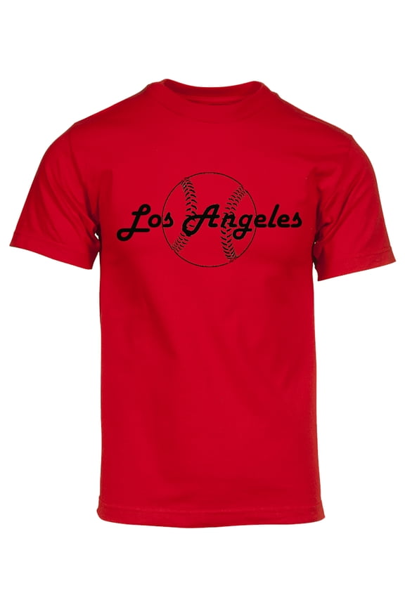 Mens Los Angeles Baseball Short-Sleeve T-Shirt - Red - S