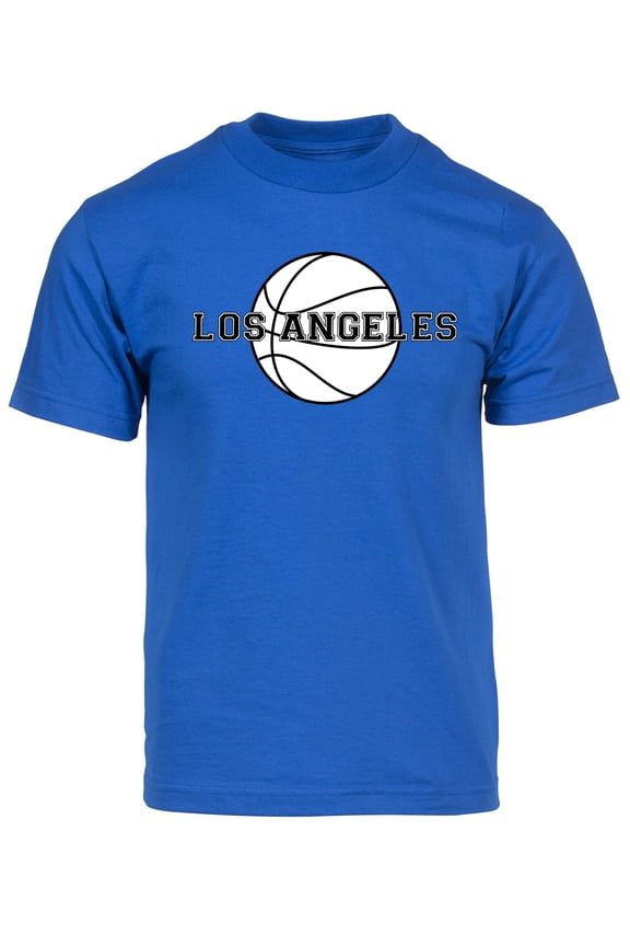Mens Los Angeles Basketball Short-Sleeve T-Shirt - Royal - 2XL