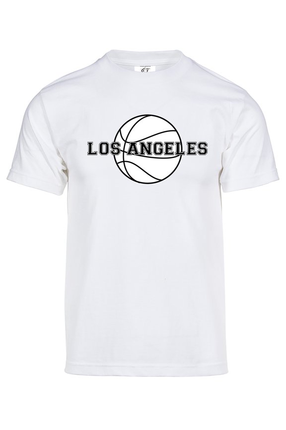 Mens Los Angeles Basketball Short-Sleeve T-Shirt - White - 2XL