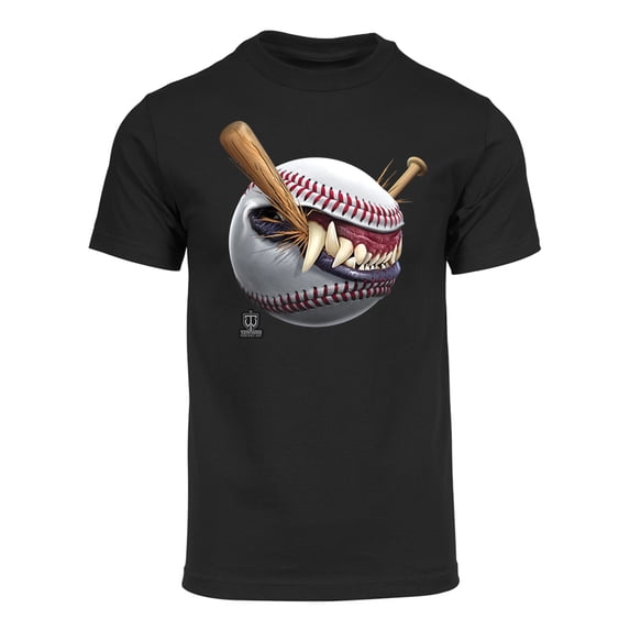 Gravity Threads Mens Monster Baseball Short-Sleeve T-Shirt - Black - Medium