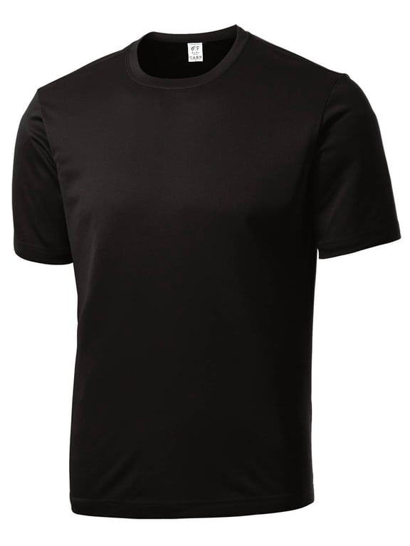 Mens Short-Sleeve Moisture Wicking Shirt - Black - Large