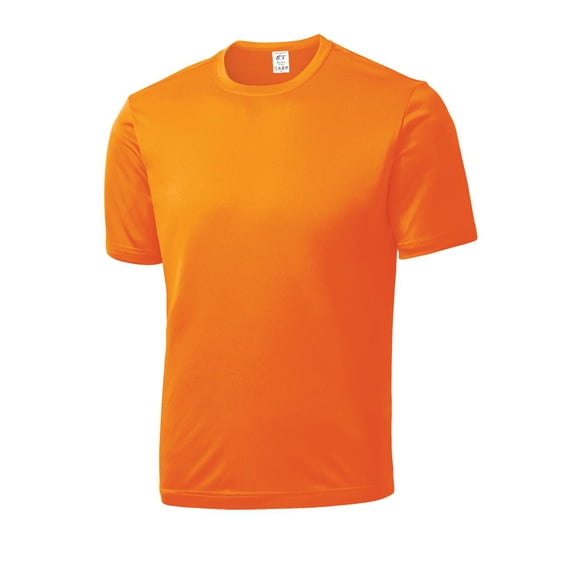 Gravity Threads Mens Short-Sleeve Moisture Wicking Shirt - Neon Orange - Large