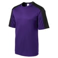thumbnail image 1 of Gravity Threads Mens Sleeve-Blocked Moisture Wicking Shirt - Purple/Black - Small, 1 of 1