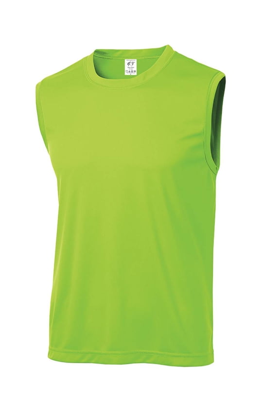 Mens Sleeveless Moisture Wicking Shirt - Lime Shock - X-Large