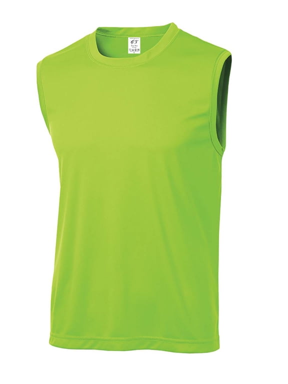 Mens Sleeveless Moisture Wicking Shirt - Lime Shock - X-Large