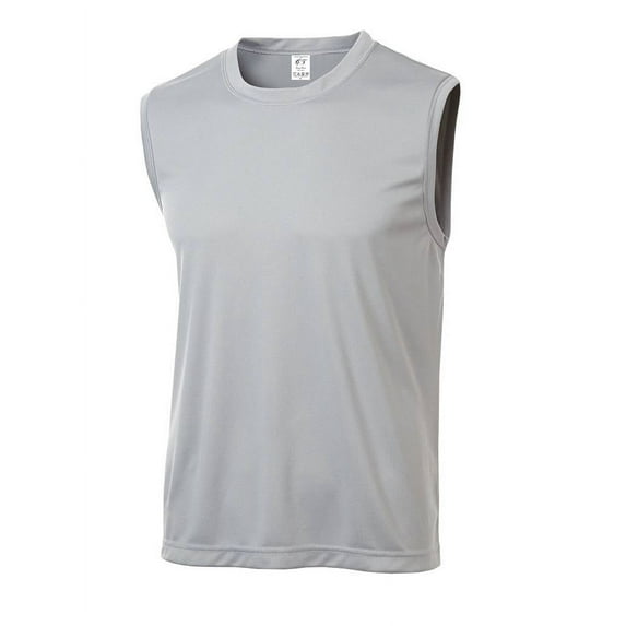 Gravity Threads Mens Sleeveless Moisture Wicking Shirt - Silver - Small