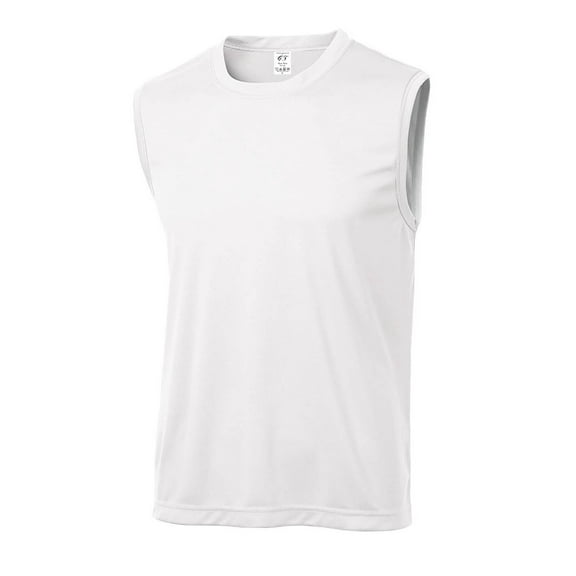 Gravity Threads Mens Sleeveless Moisture Wicking Shirt - White - 2X-Large