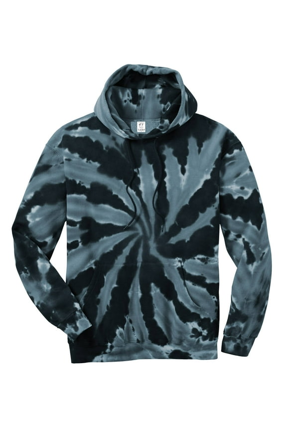 Mens Tie-Dye Pullover Hoodie Sweater - Black - Small