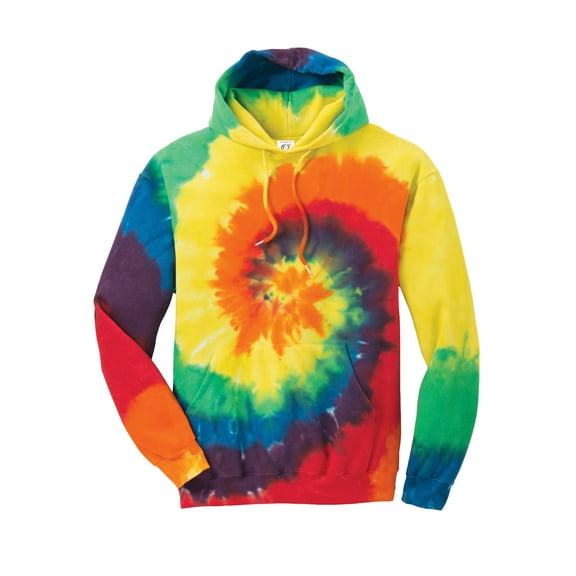 Gravity Threads Mens Tie-Dye Pullover Hoodie Sweater - Rainbow - Medium