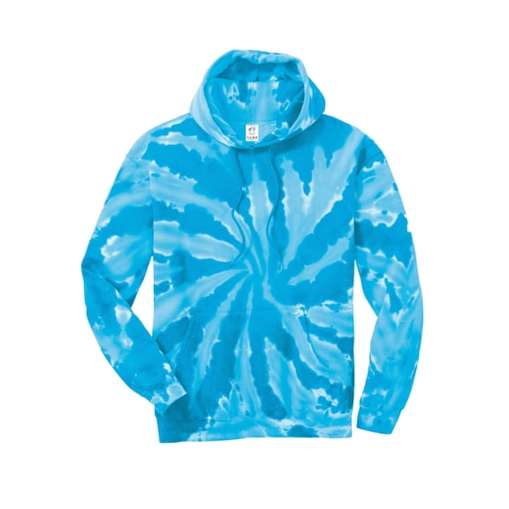 Gravity Threads Mens Tie-Dye Pullover Hoodie Sweater - Turquoise - Medium