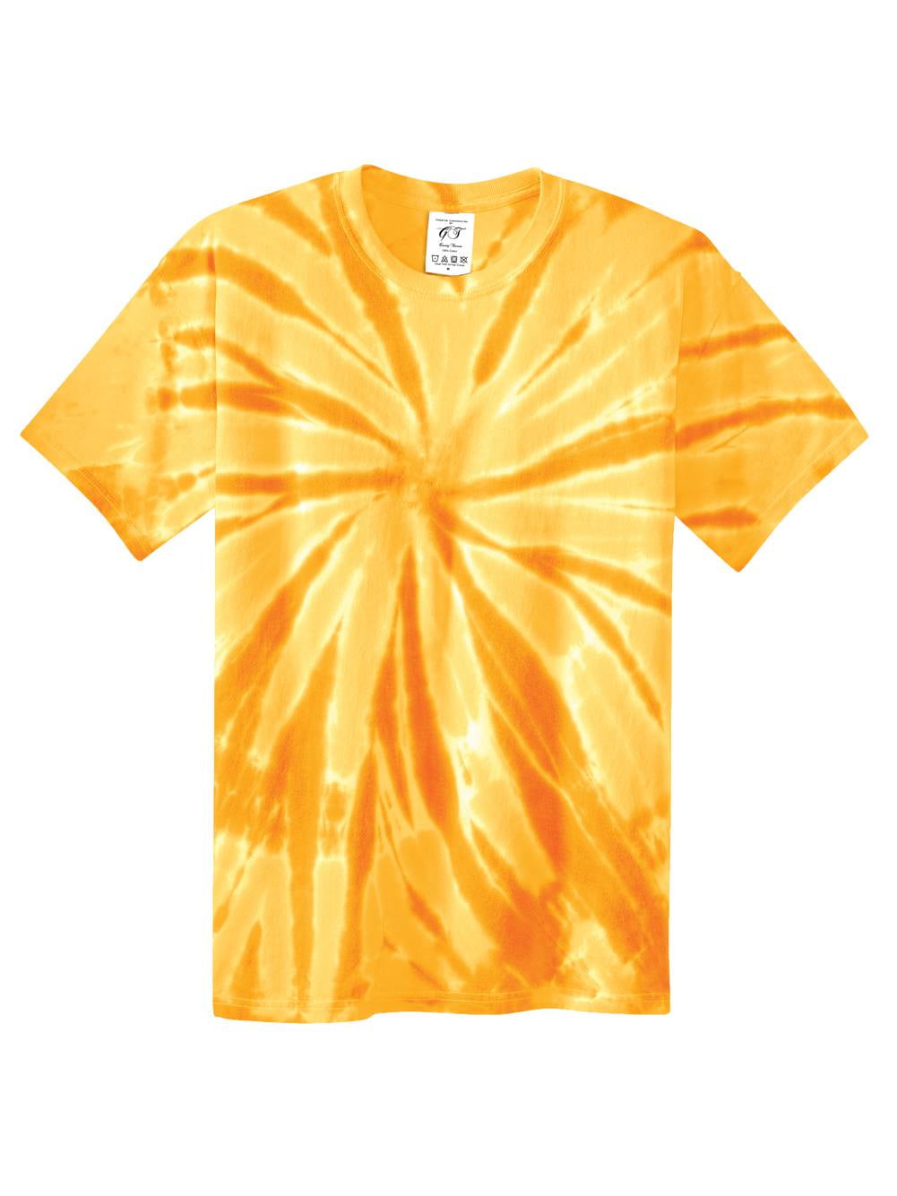 Gildan adult size X-large yellow, orange, and fuchsia ice dyed fan fold tie  dye sunburst shirt — Fun Endeavors Tie Dye Lab