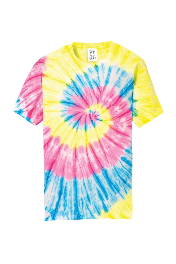 Mens Tie-Dye Short-Sleeve T-Shirt - Neon Rainbow - 2X-Large