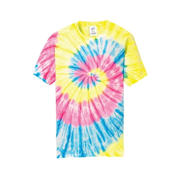 Gravity Threads Mens Tie-Dye Short-Sleeve T-Shirt - Neon Rainbow - Small