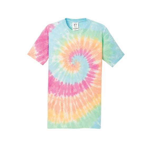 Gravity Threads Mens Tie-Dye Short-Sleeve T-Shirt - Pastel Rainbow - Small
