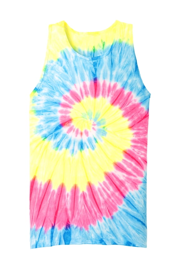 Mens Tie-Dye Tank Top - Neon Rainbow - X-Large