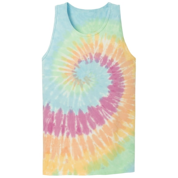 Gravity Threads Mens Tie-Dye Tank Top - Pastel Rainbow - X-Large