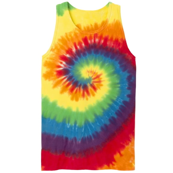 Gravity Threads Mens Tie-Dye Tank Top - Rainbow - Medium