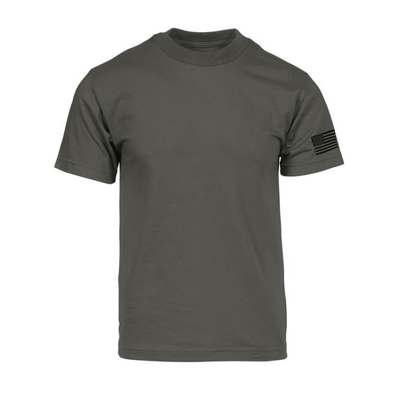 Gravity Threads Mens USA Flag Sleeve T-Shirt - Dark Grey - Medium