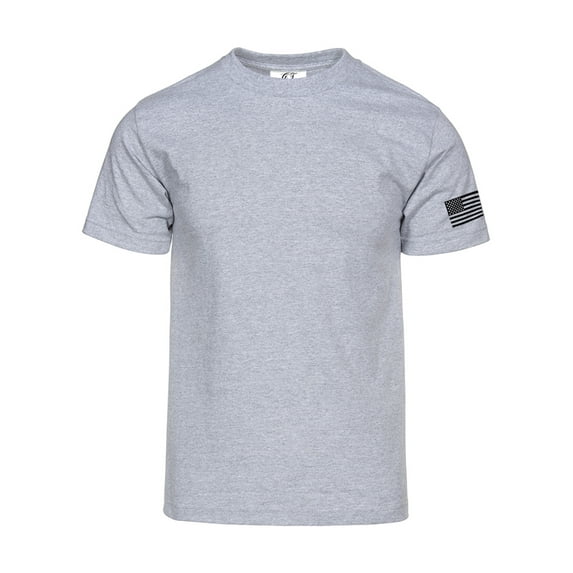 Gravity Threads Mens USA Flag Sleeve T-Shirt - Heather Grey - Small