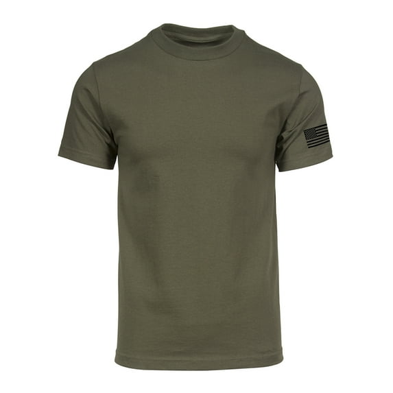 Gravity Threads Mens USA Flag Sleeve T-Shirt - Olive - Large