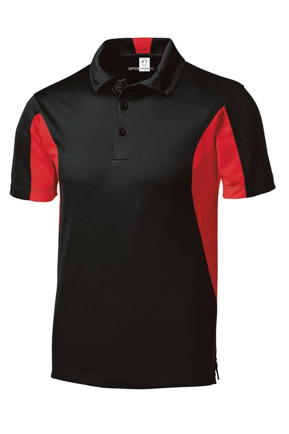 Micropique Sport Athletic Polo - Black/True Red - Medium