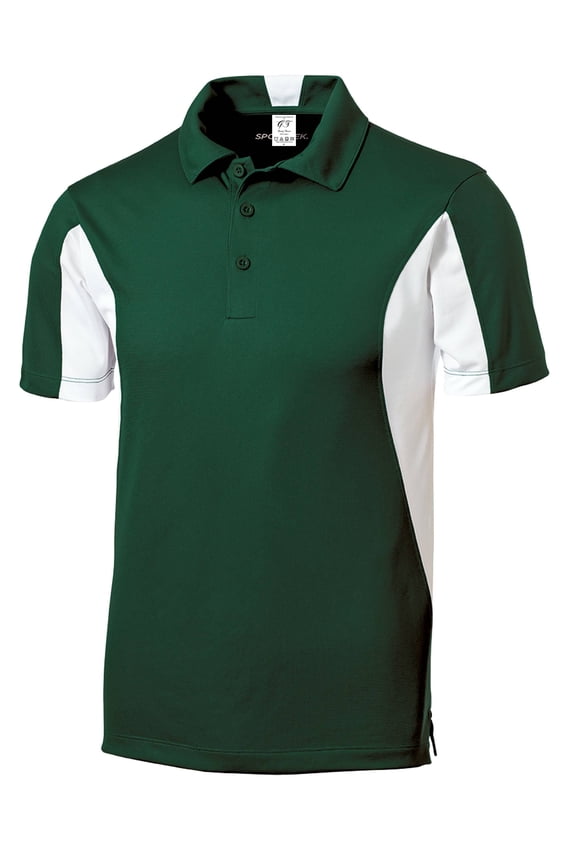 Micropique Sport Athletic Polo - Forest Green/White - Small