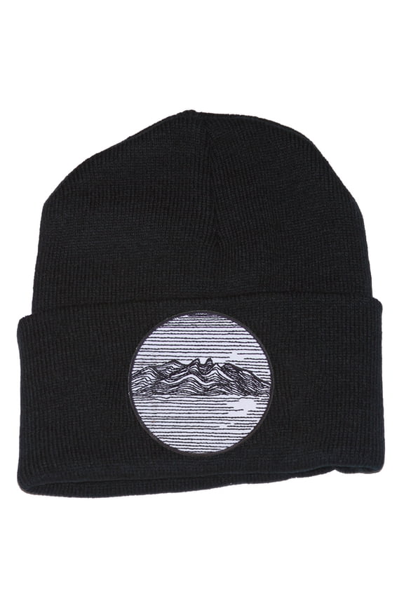 Mountainscape Linework Cuffed Beanie