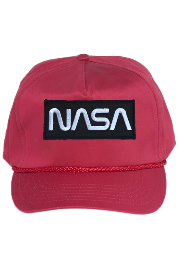 NASA Cotton Twill Cap - White Logo - Maroon