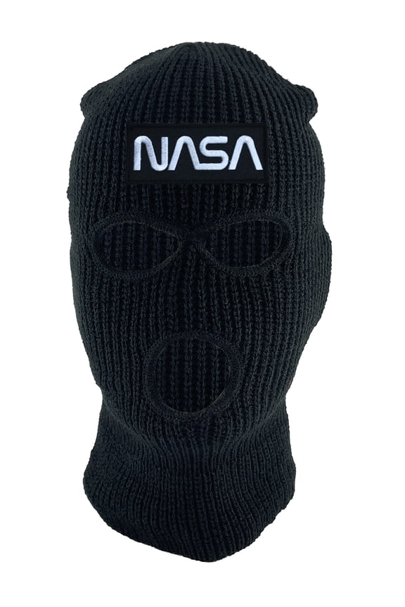 NASA Patch 3-Hole Ski Mask - Black