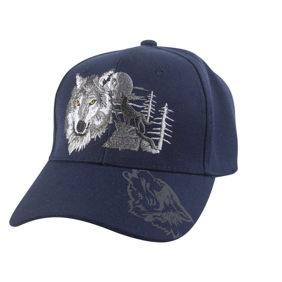 Gravity Threads Native Pride Adjustable Baseball Hat - Wolf - Navy