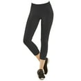 thumbnail image 1 of Gravity Threads Nylon Spandex Womens Capri Leggings, Black, 1 of 2