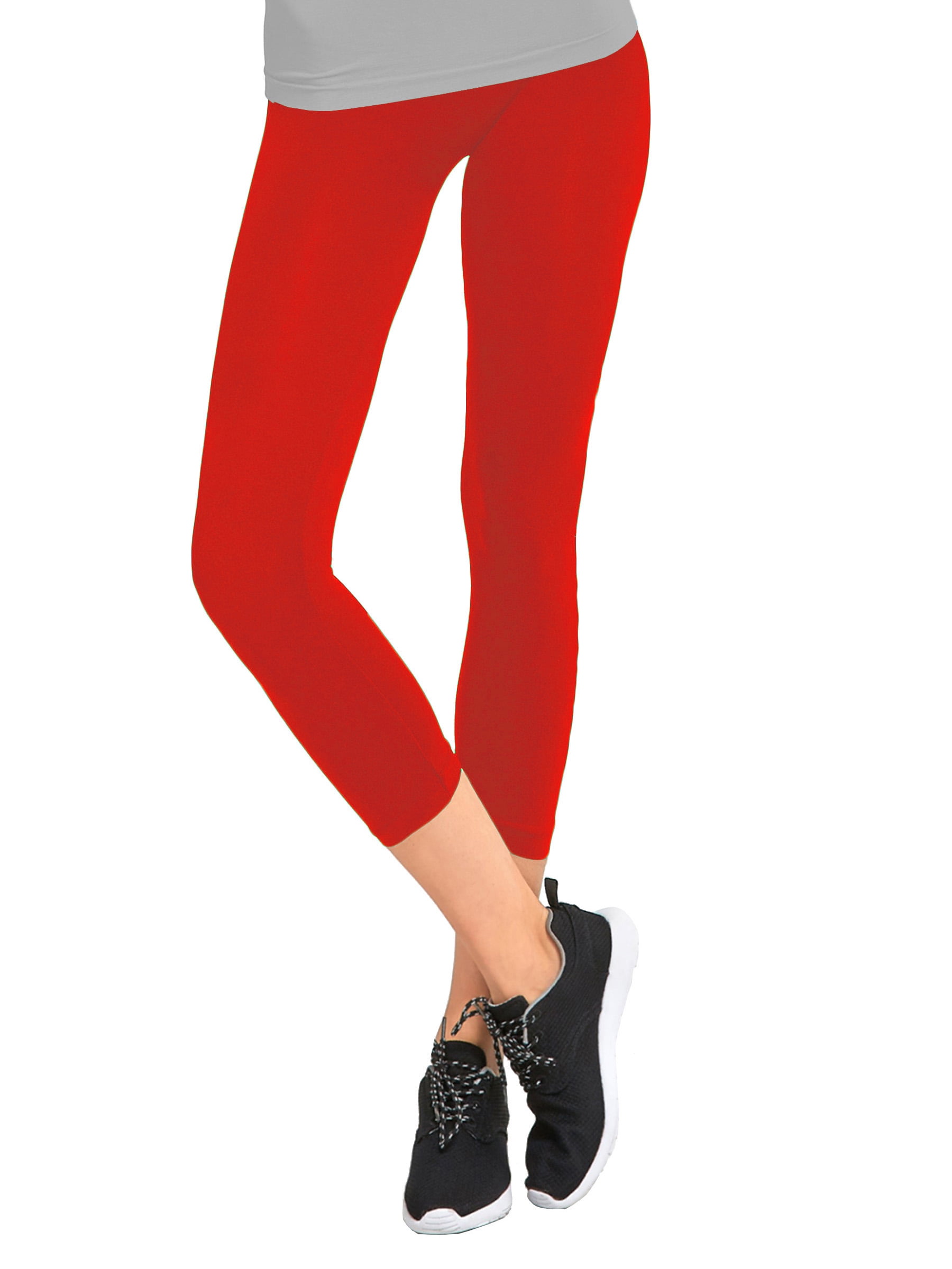 Gravity Threads Nylon Spandex Womens Capri Leggings Fire Red