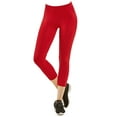thumbnail image 1 of Gravity Threads Nylon Spandex Womens Capri Leggings - Red, 1 of 2