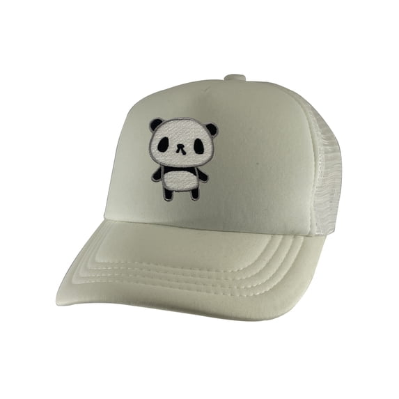 Gravity Threads Panda Youth Adjustable Trucker Hat - White