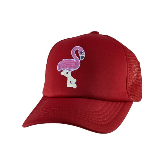 Gravity Threads Pink Flamingo Adjustable Trucker Hat - Red