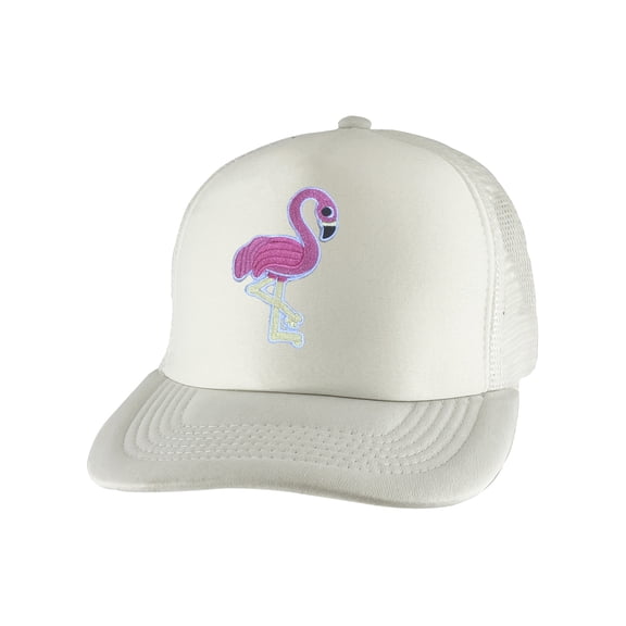 Gravity Threads Pink Flamingo Adjustable Trucker Hat - White