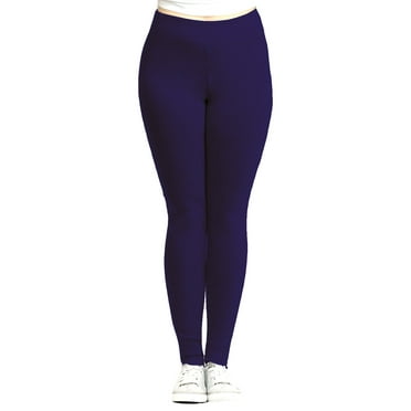 Gravity Threads Plus Size Leggings For Women - Stretch Fit Cotton Full Length Yoga Pants, Navy 3X-Large