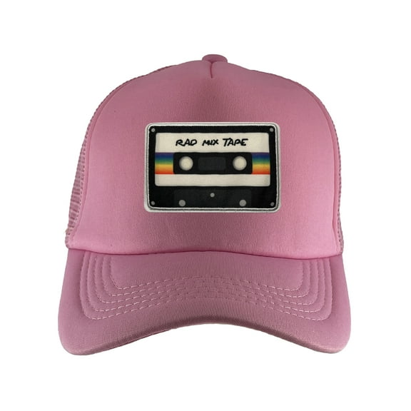 Gravity Threads Rad Mix Tape Patch Adjustable Trucker Hat - Pink