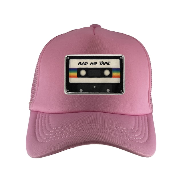 Gravity Threads Rad Mix Tape Patch Adjustable Trucker Hat - Pink