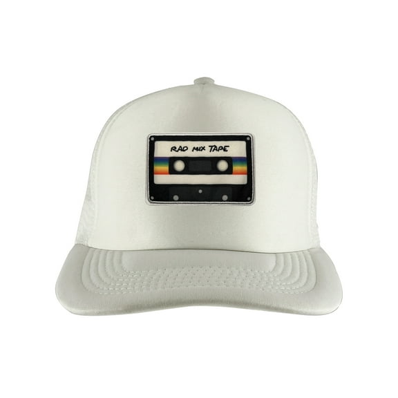 Gravity Threads Rad Mix Tape Patch Adjustable Trucker Hat - White