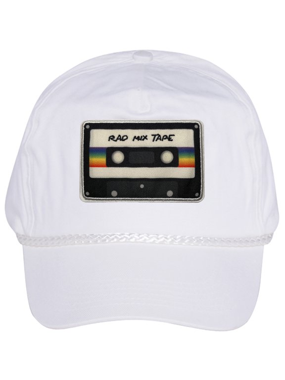 Rad Mix Tape Patch Cotton Twill Cap - White