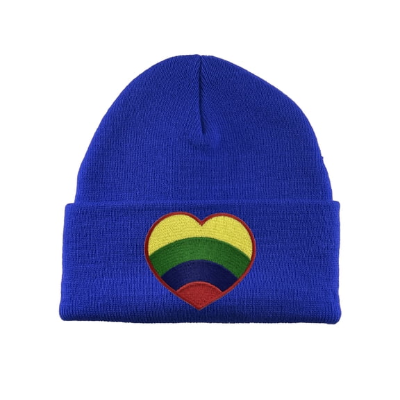 Gravity Threads Rainbow Heart Patch Cuffed Beanie - Royal