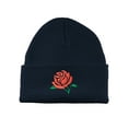 thumbnail image 1 of Gravity Threads Red Rose Embroidery Cuffed Beanie - Navy, 1 of 3