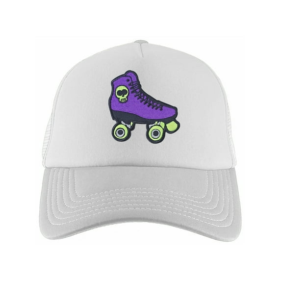Gravity Threads Rollerskates Adjustable Trucker Hat - White