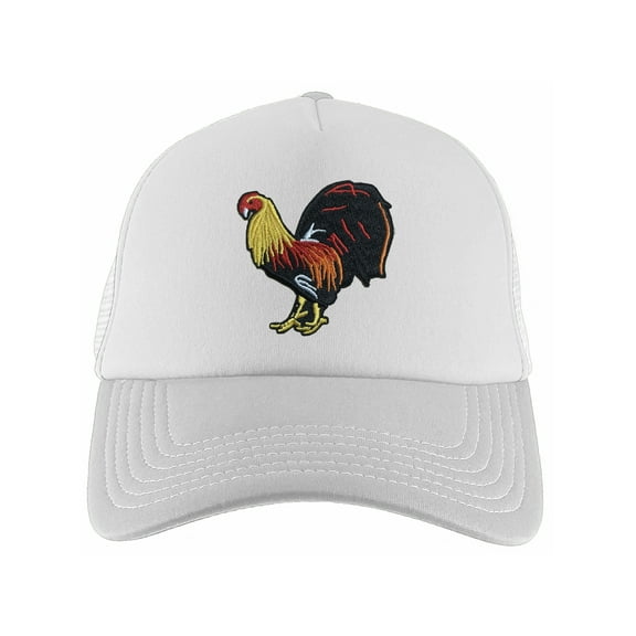Gravity Threads Rooster Patch Adjustable Trucker Hat - White