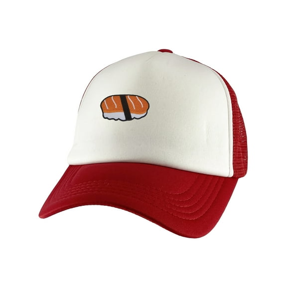 Gravity Threads Salmon Nigiri Sushi Adjustable Trucker Hat - Red/White